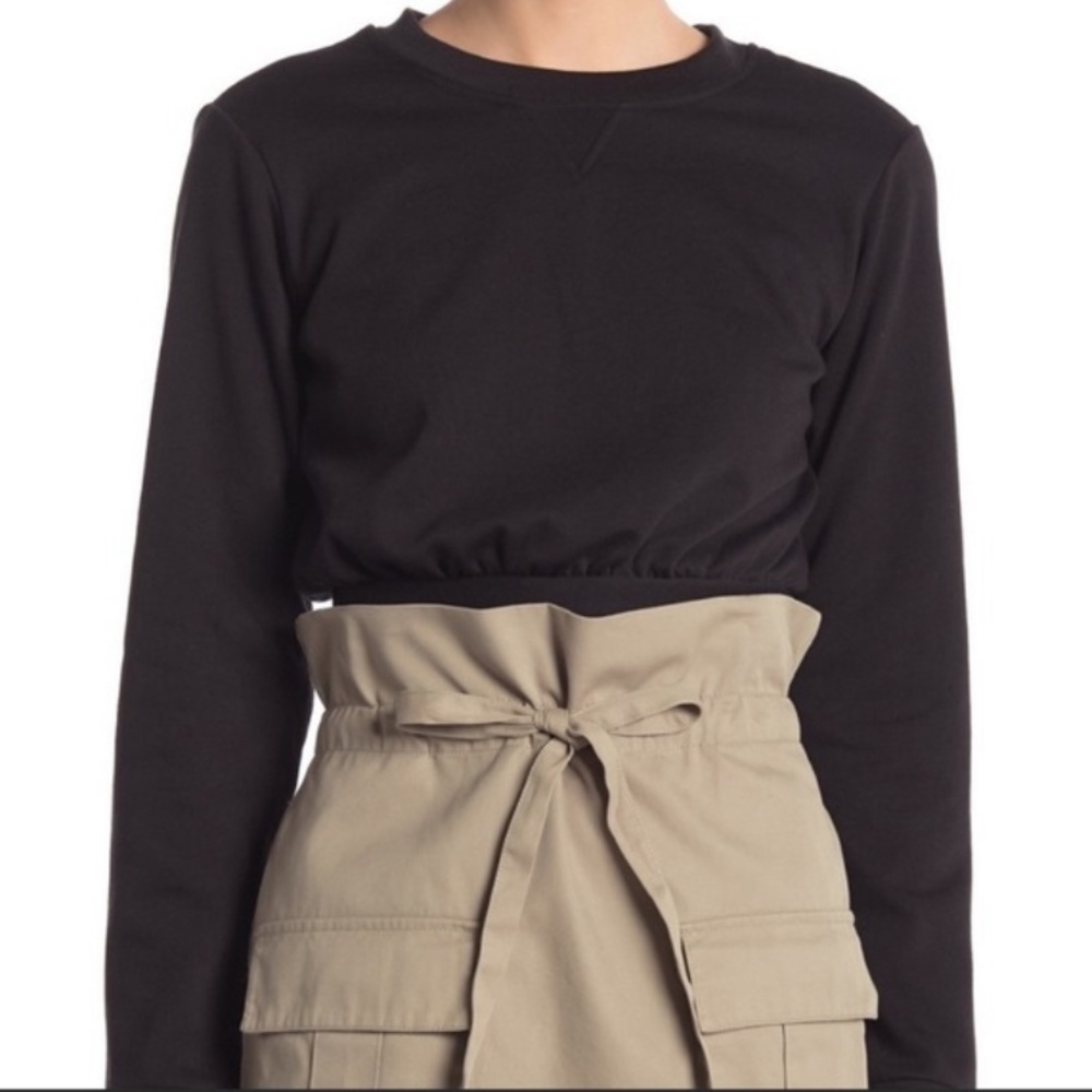Rebecca Minkoff Molly cropped black sweatshirt